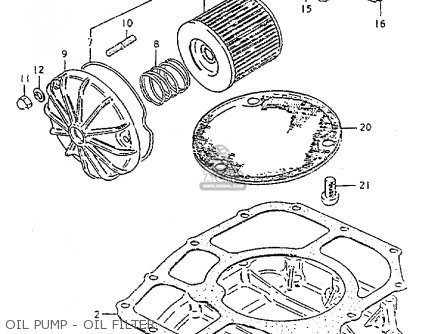 OIL PUMP - OIL FILTER - GS550L 1981 (X) (E01 E02 E04 E21 E22 E24 E25 E26 E34 E39)