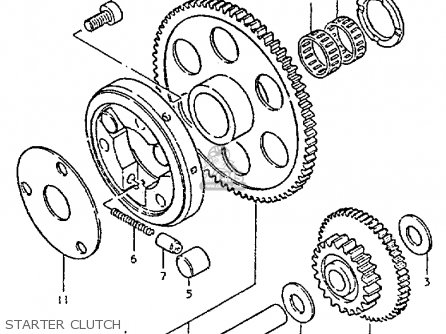 STARTER CLUTCH - GS550L 1981 (X) (E01 E02 E04 E21 E22 E24 E25 E26 E34 E39)