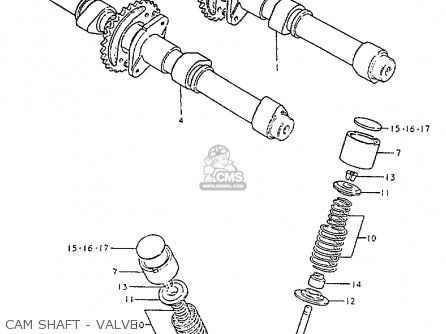 CAM SHAFT - VALVE - GS550L 1981 (X) (E01 E02 E04 E21 E22 E24 E25 E26 E34 E39)