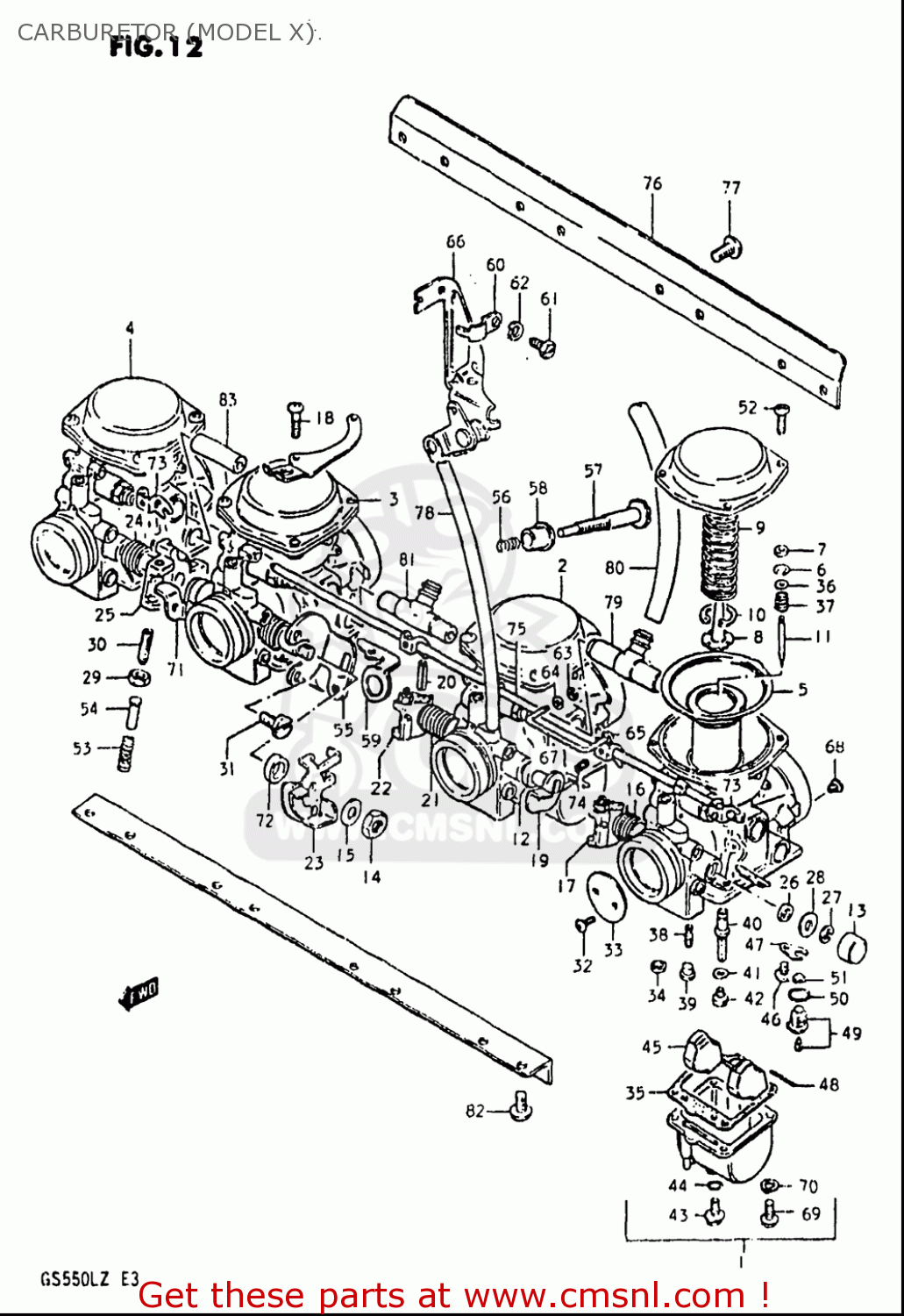 Suzuki GS550L 1981 (X) USA (E03) CARBURETOR (MODEL X) - buy original ...