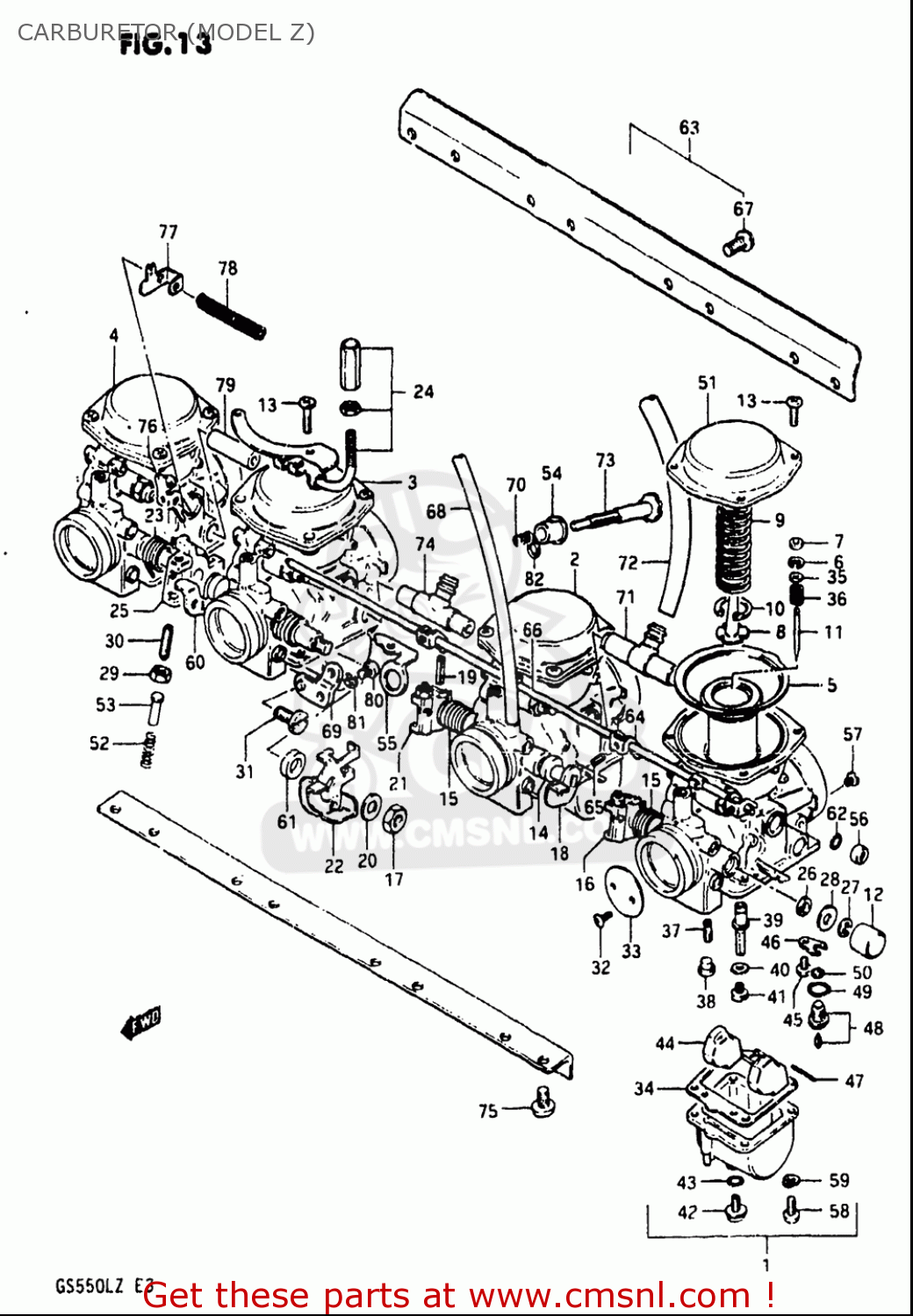 Suzuki GS550L 1981 (X) USA (E03) CARBURETOR (MODEL Z) - buy original ...