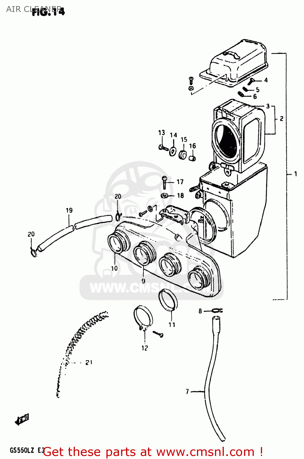 AIR CLEANER GS550L 1981 (X) USA (E03)