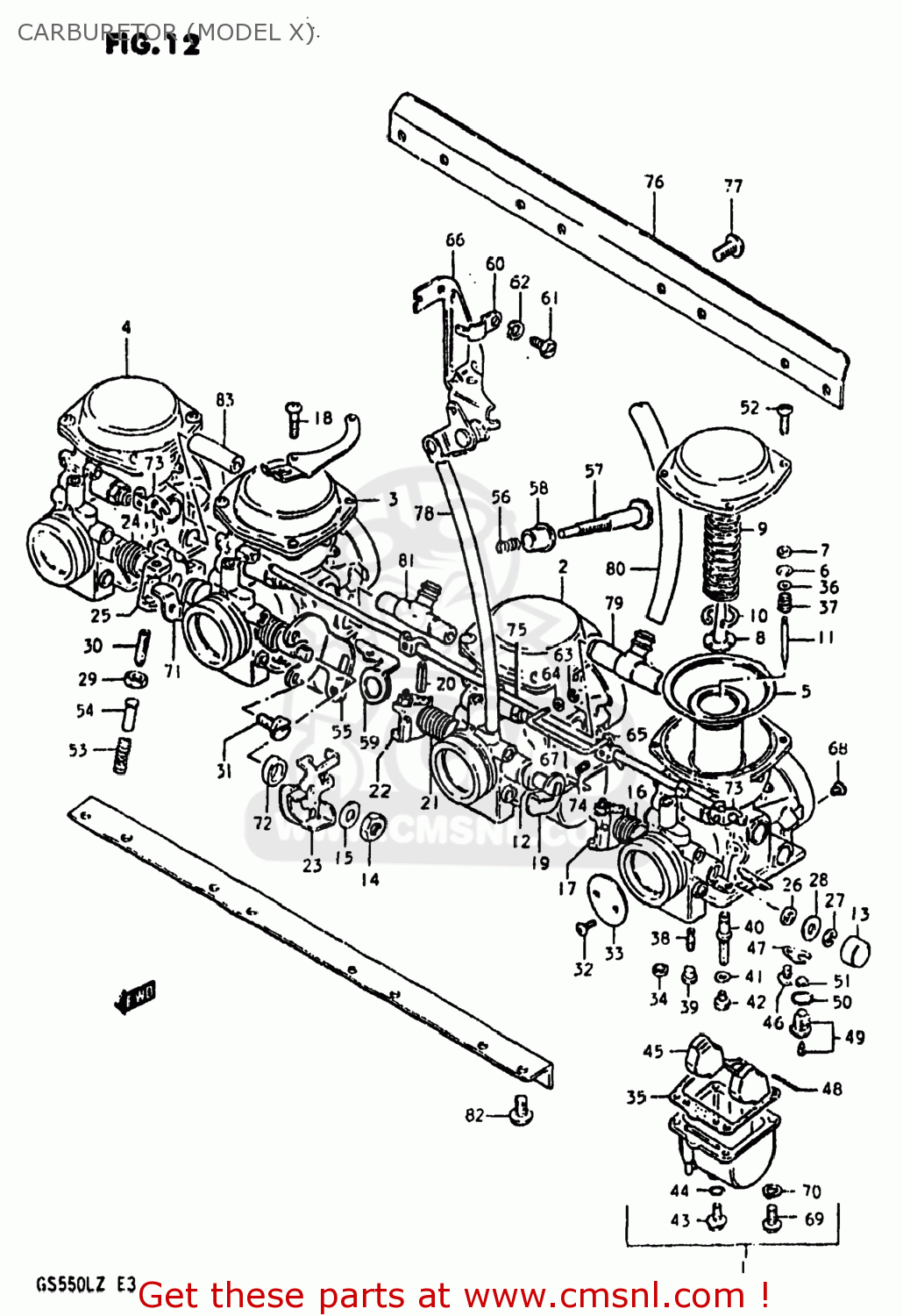 CARBURETOR (MODEL X) GS550L 1981 (X) USA (E03)