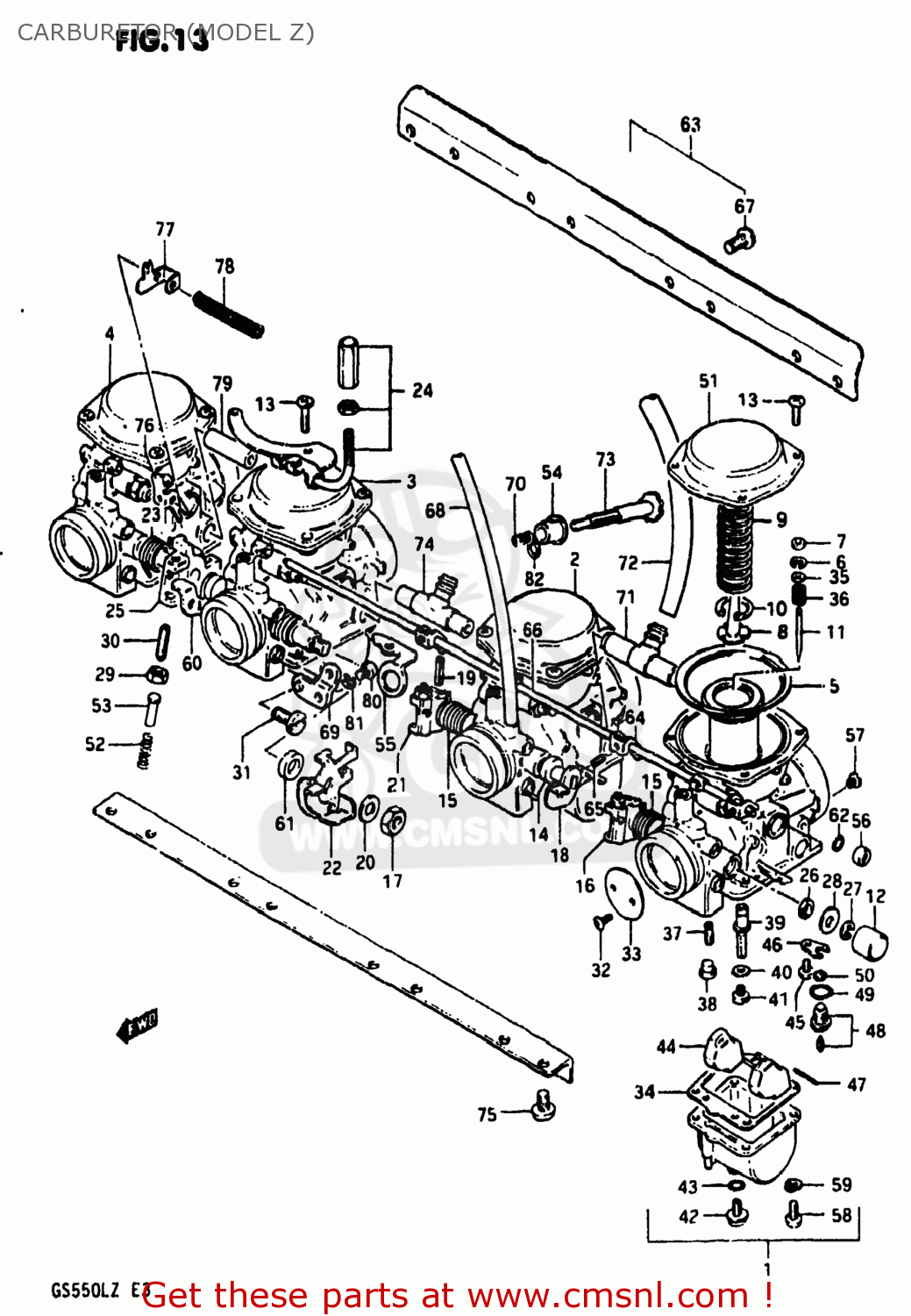 CARBURETOR (MODEL Z) GS550L 1981 (X) USA (E03)