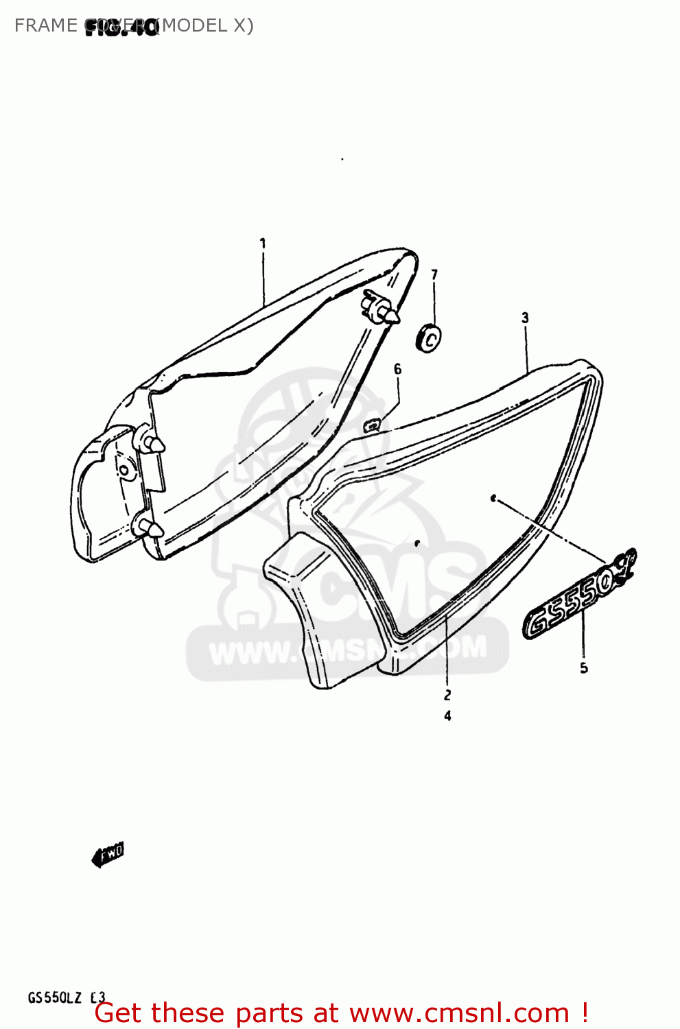 FRAME COVER (MODEL X) GS550L 1981 (X) USA (E03)