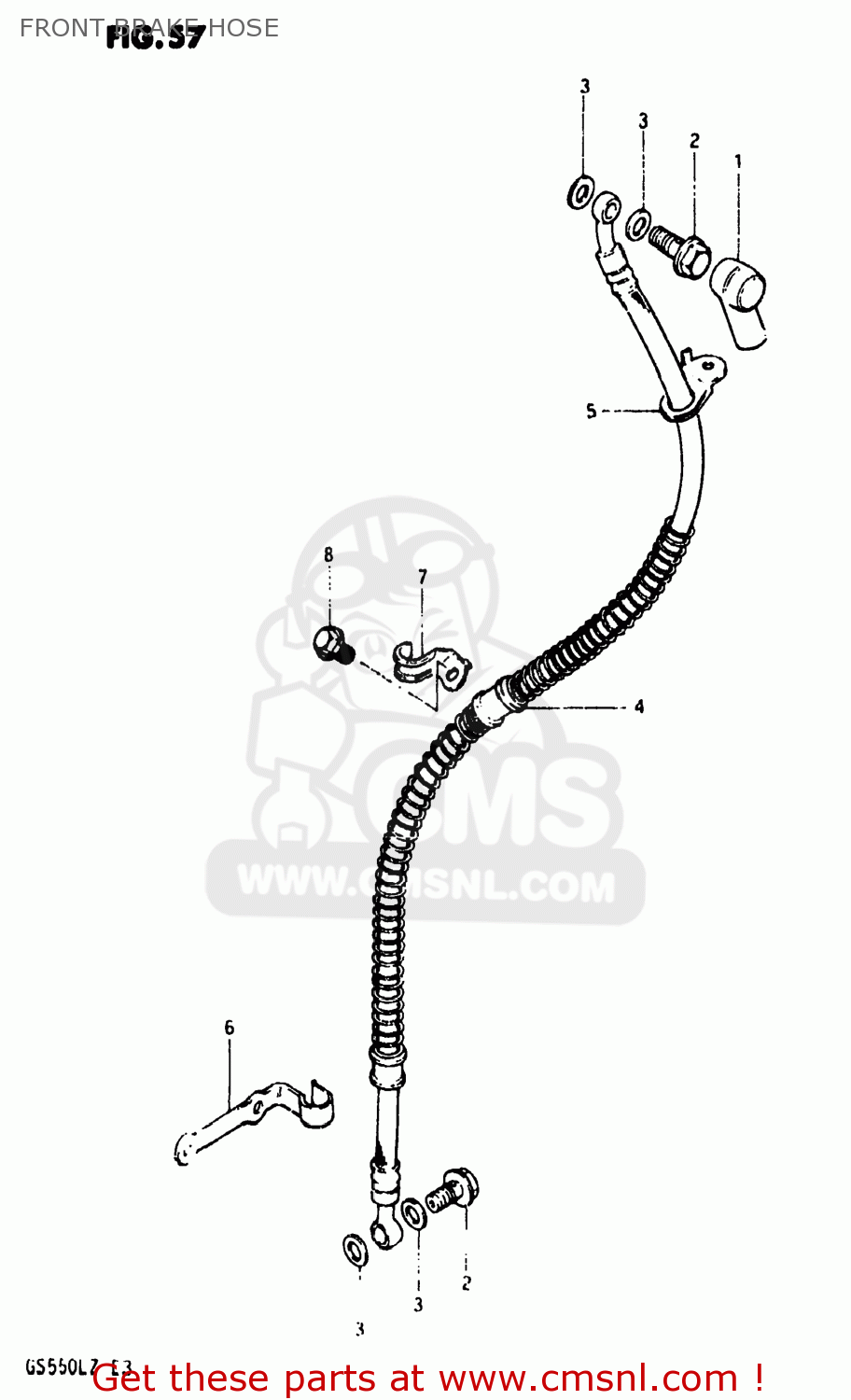 FRONT BRAKE HOSE GS550L 1981 (X) USA (E03)