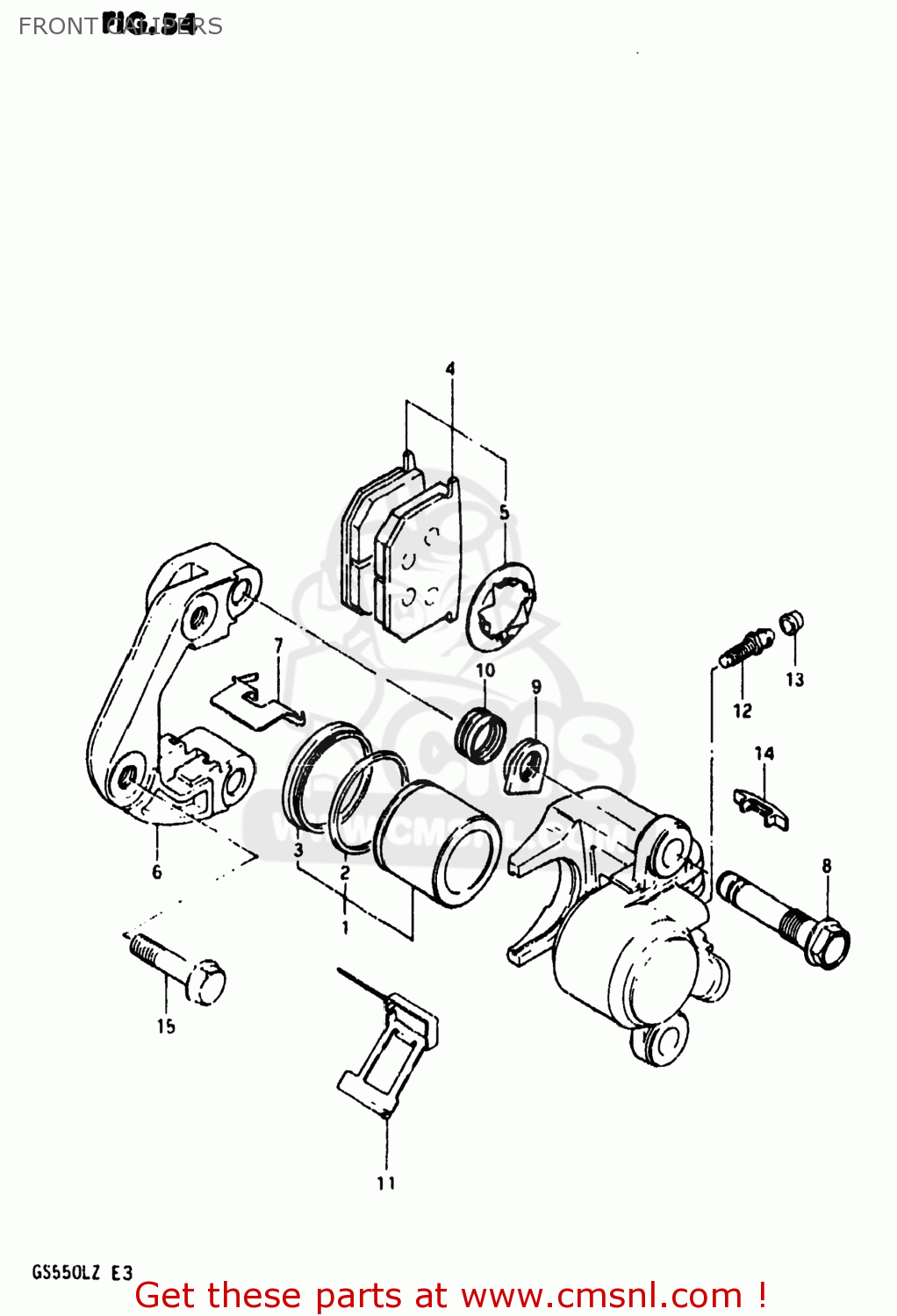 FRONT CALIPERS GS550L 1981 (X) USA (E03)