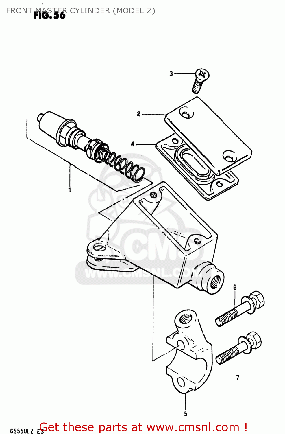 FRONT MASTER CYLINDER (MODEL Z) GS550L 1981 (X) USA (E03)