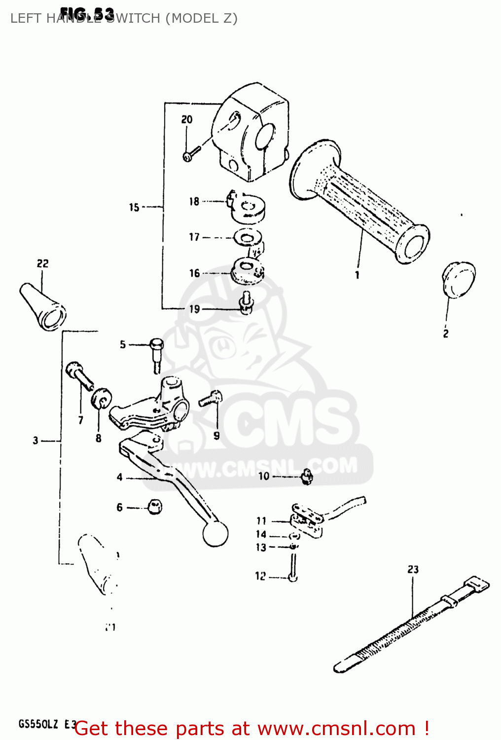 LEFT HANDLE SWITCH (MODEL Z) GS550L 1981 (X) USA (E03)