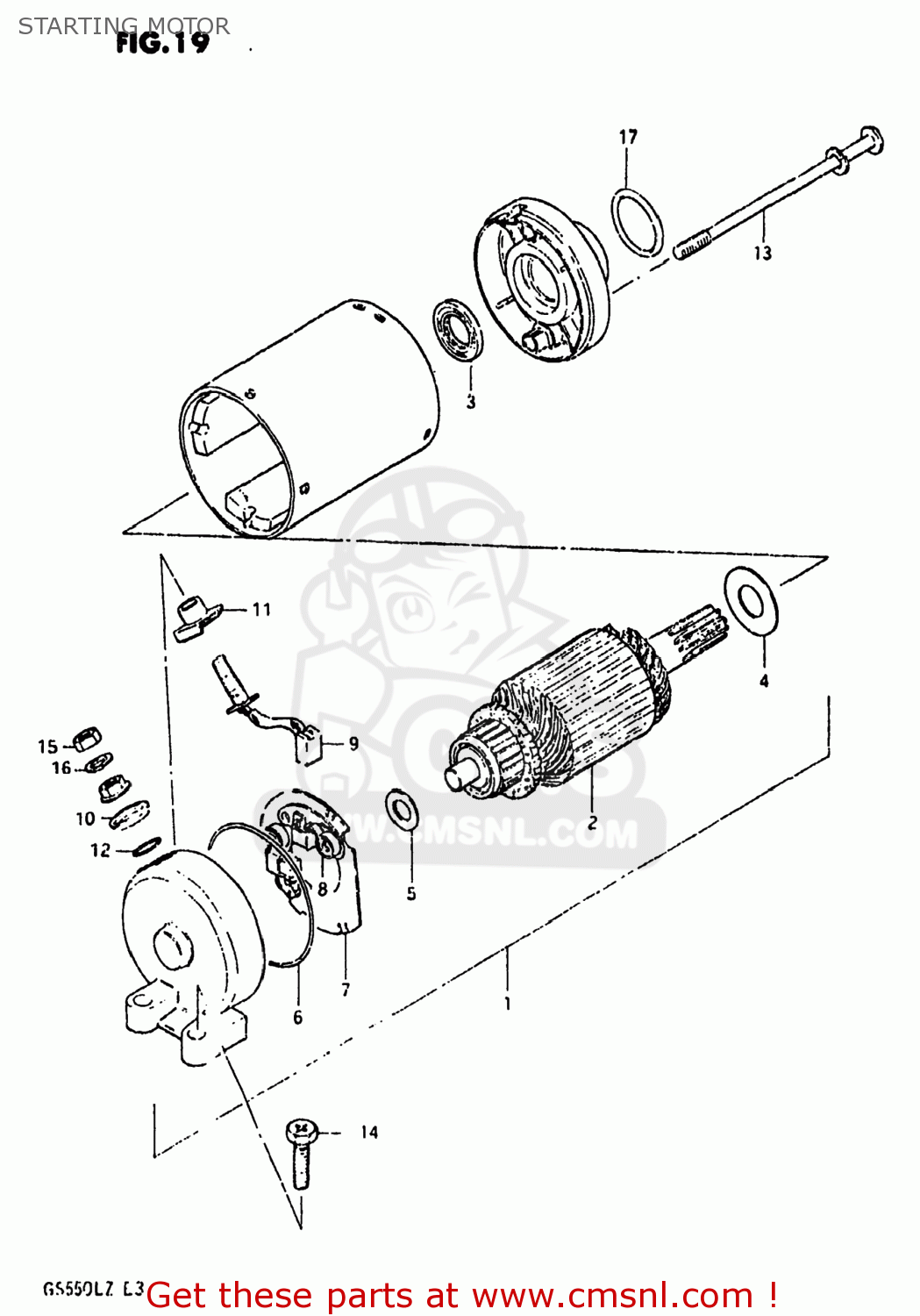 STARTING MOTOR GS550L 1981 (X) USA (E03)