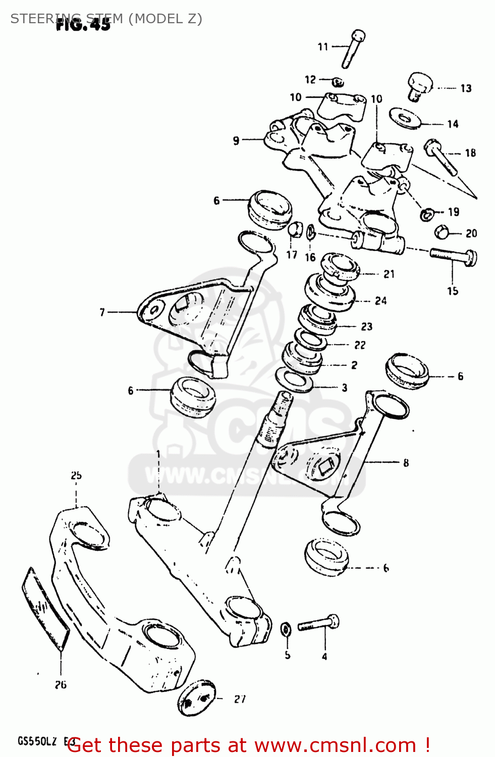 STEERING STEM (MODEL Z) GS550L 1981 (X) USA (E03)
