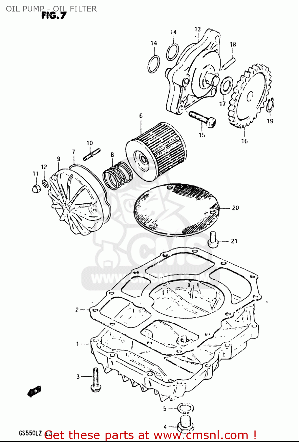 OIL PUMP - OIL FILTER GS550L 1981 (X) USA (E03)