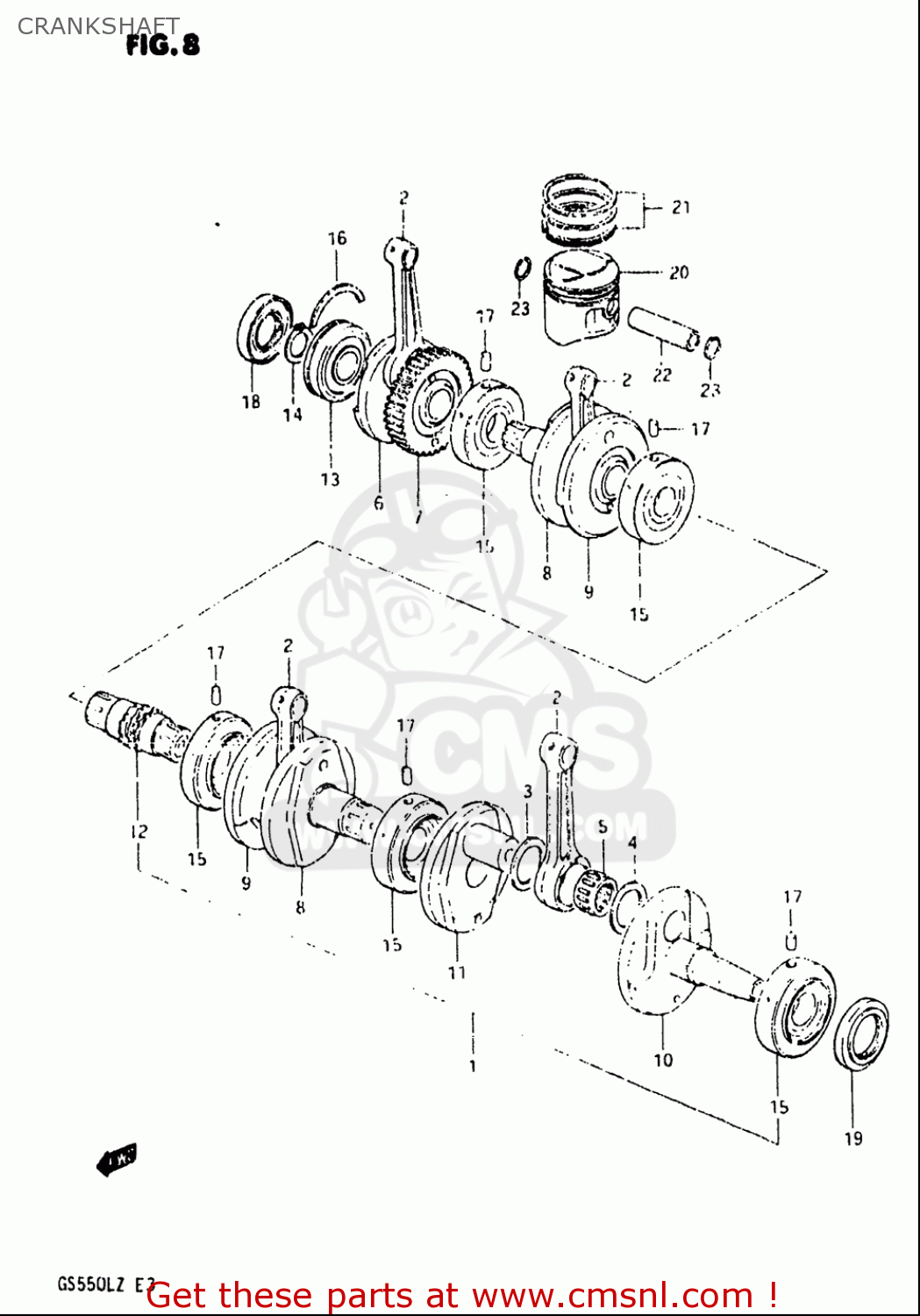CRANKSHAFT GS550L 1981 (X) USA (E03)