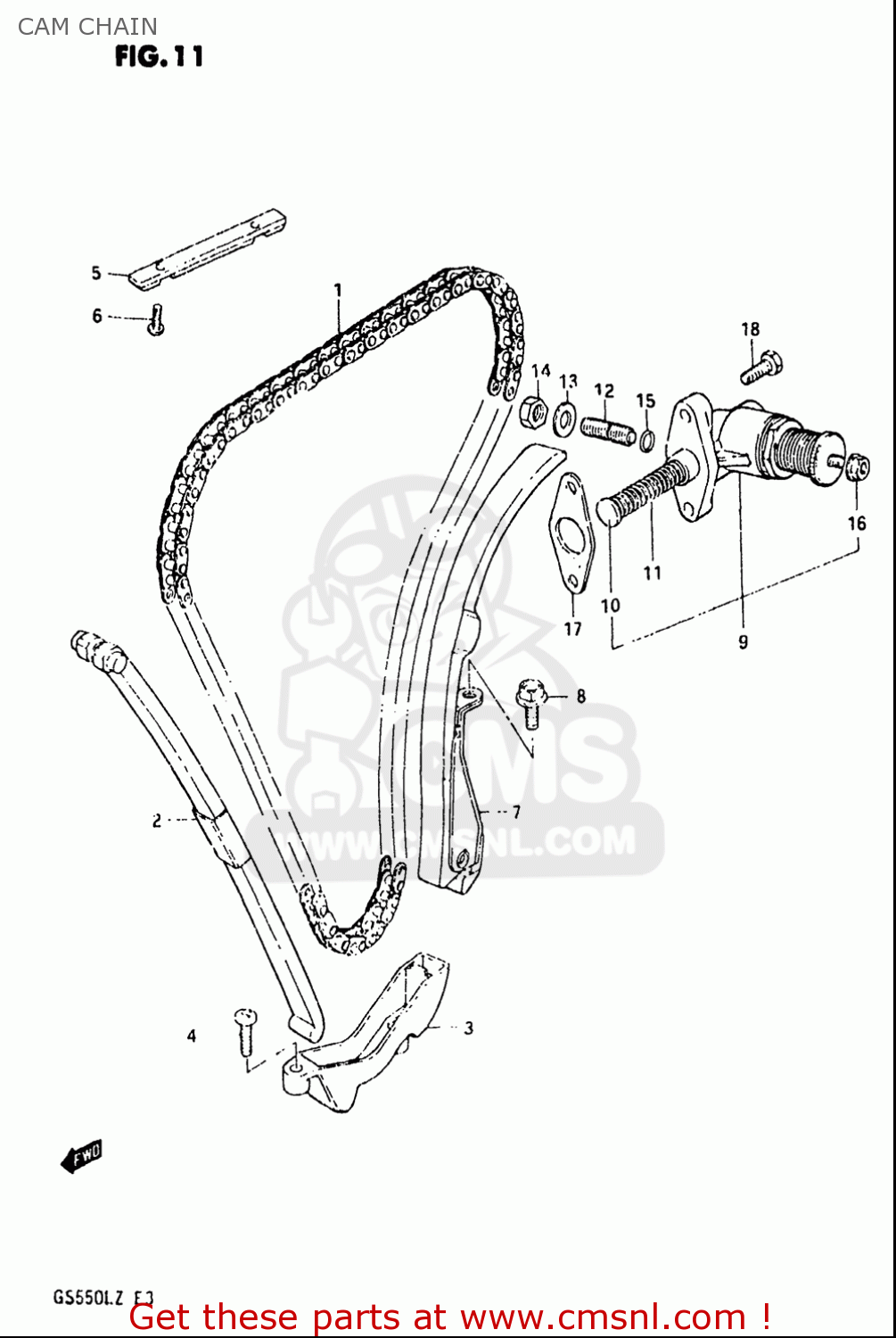 CAM CHAIN GS550L 1981 (X) USA (E03)