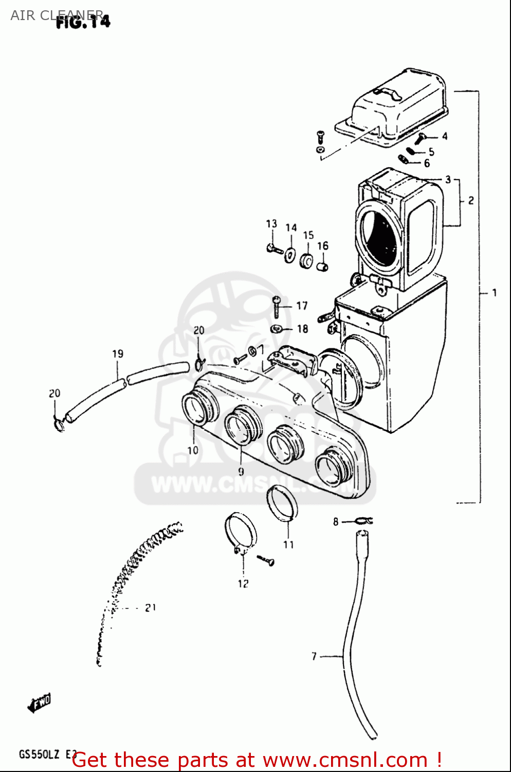 AIR CLEANER GS550L 1981 (X) USA (E03)
