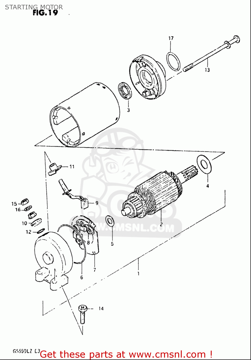 STARTING MOTOR GS550L 1981 (X) USA (E03)