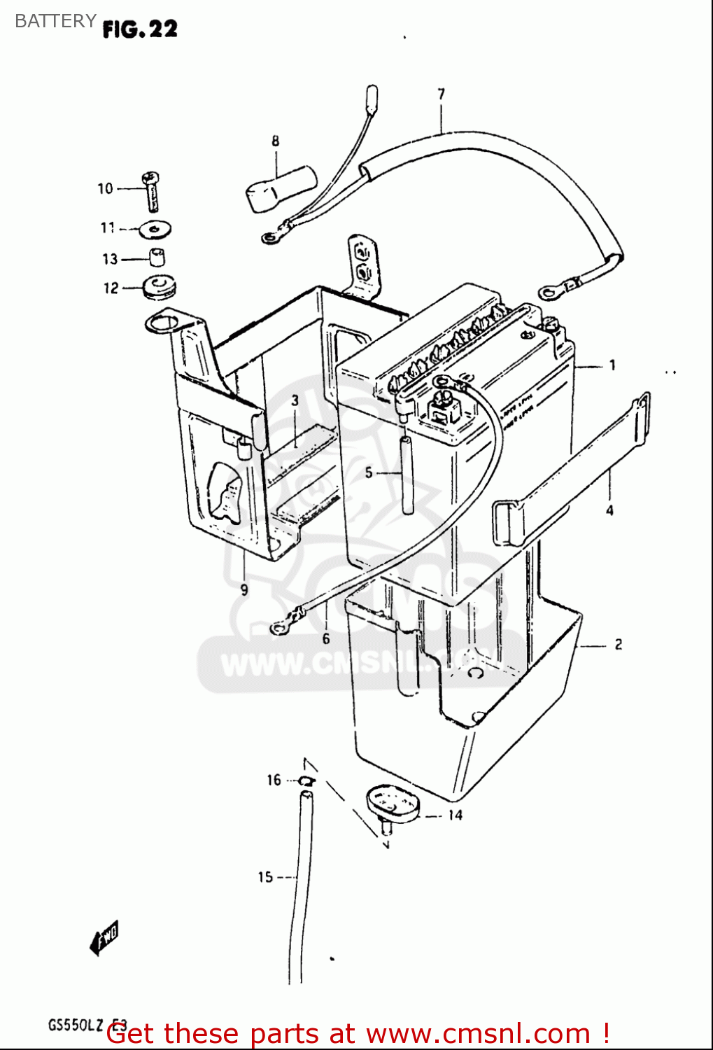 BATTERY GS550L 1981 (X) USA (E03)