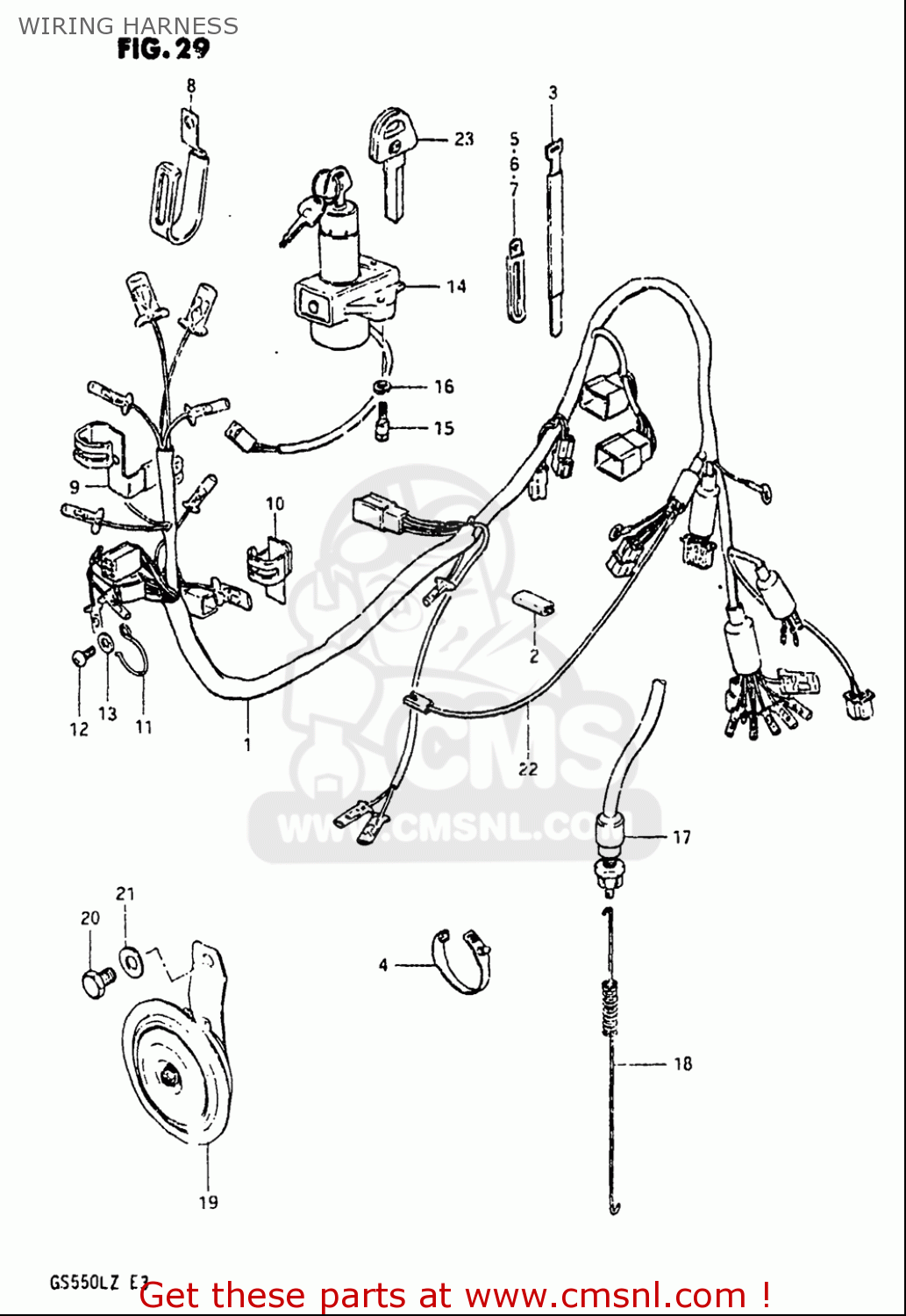 WIRING HARNESS GS550L 1981 (X) USA (E03)