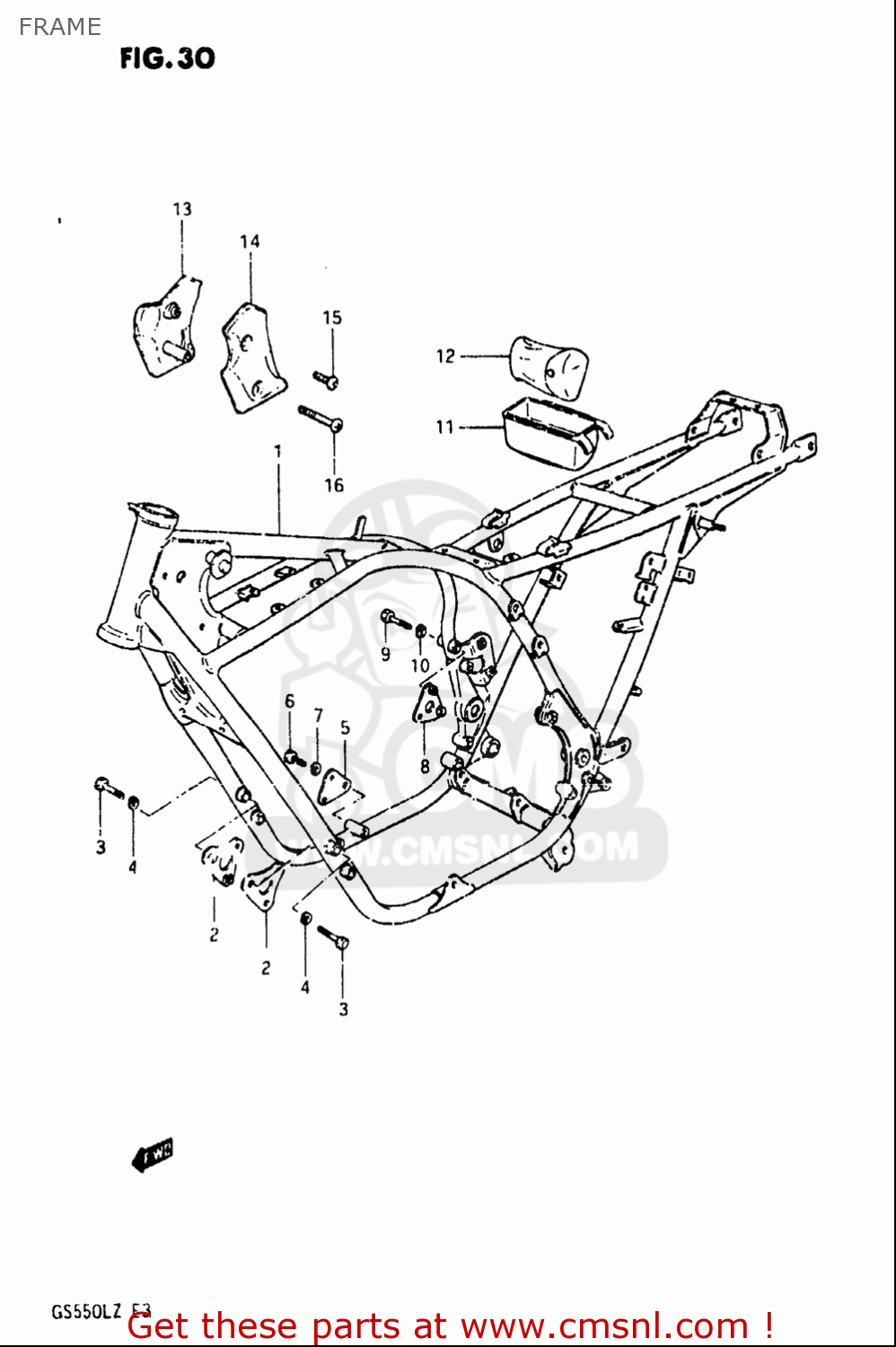 FRAME GS550L 1981 (X) USA (E03)