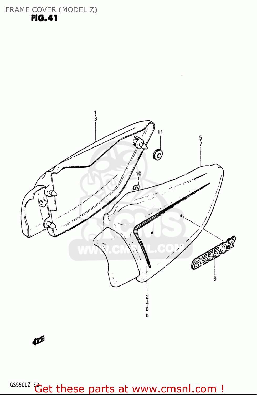 FRAME COVER (MODEL Z) GS550L 1981 (X) USA (E03)