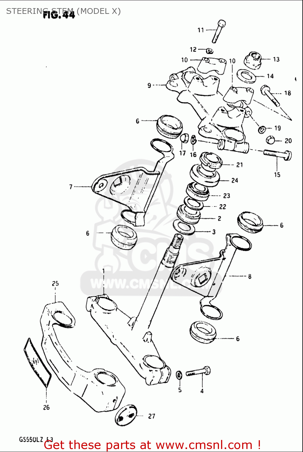 STEERING STEM (MODEL X) GS550L 1981 (X) USA (E03)
