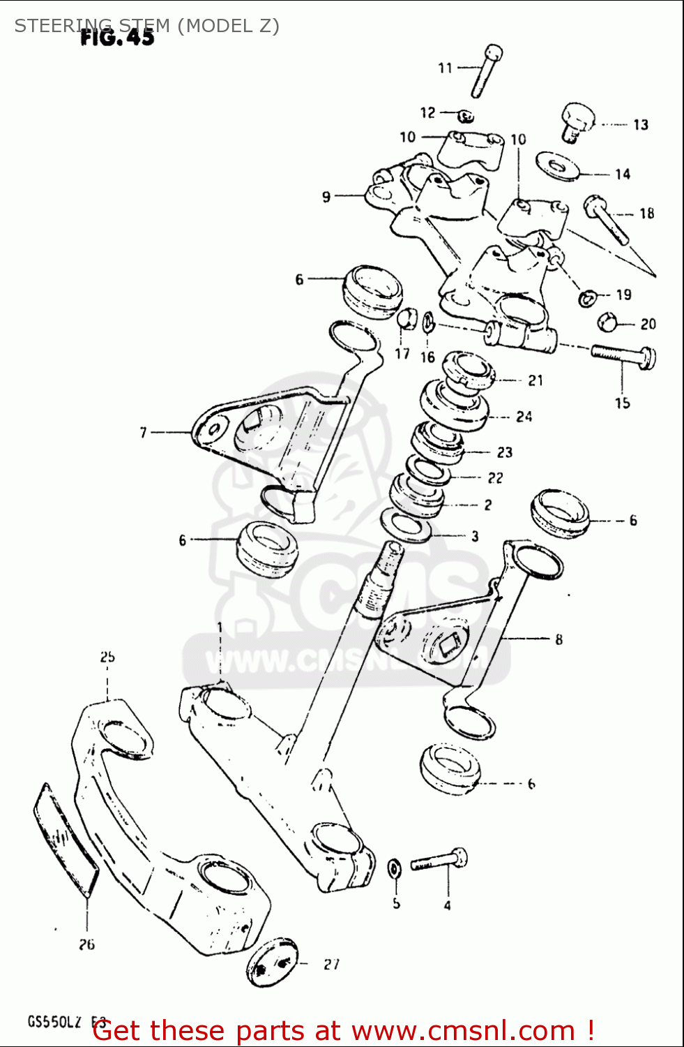 STEERING STEM (MODEL Z) GS550L 1981 (X) USA (E03)