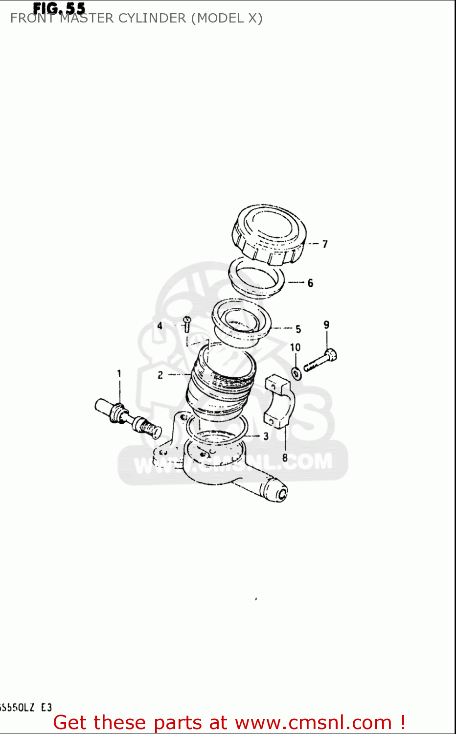 FRONT MASTER CYLINDER (MODEL X) GS550L 1981 (X) USA (E03)