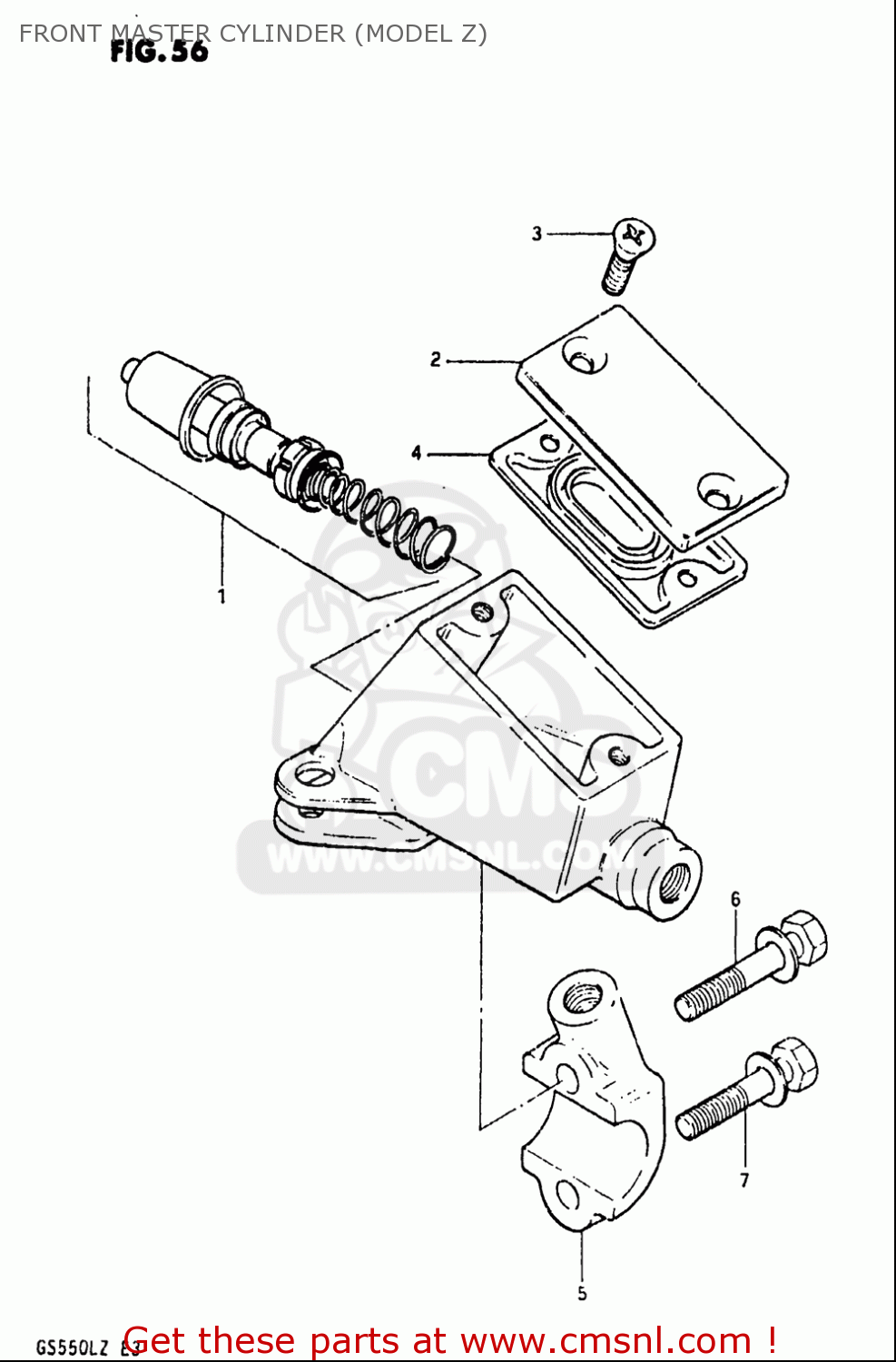 FRONT MASTER CYLINDER (MODEL Z) GS550L 1981 (X) USA (E03)