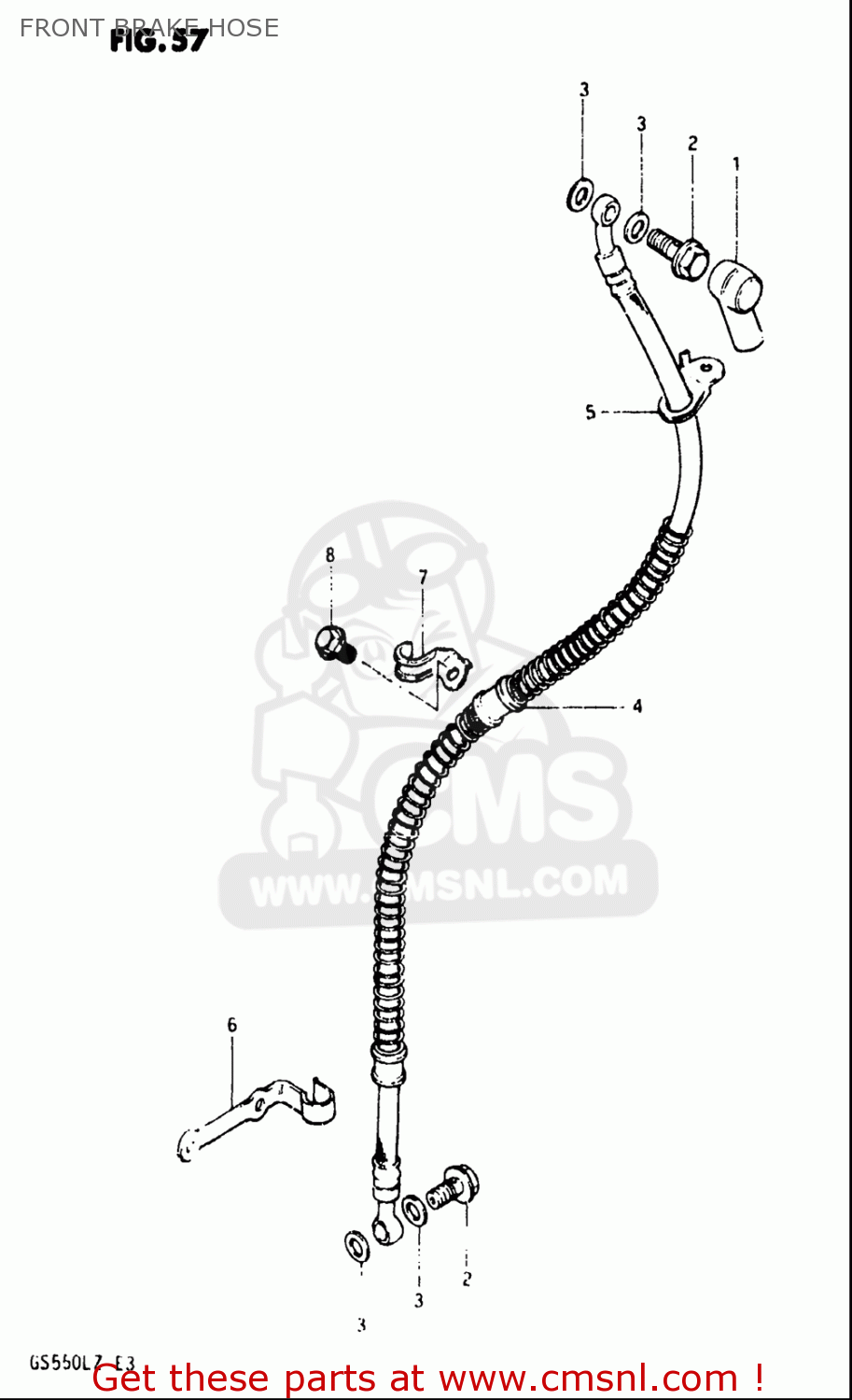FRONT BRAKE HOSE GS550L 1981 (X) USA (E03)