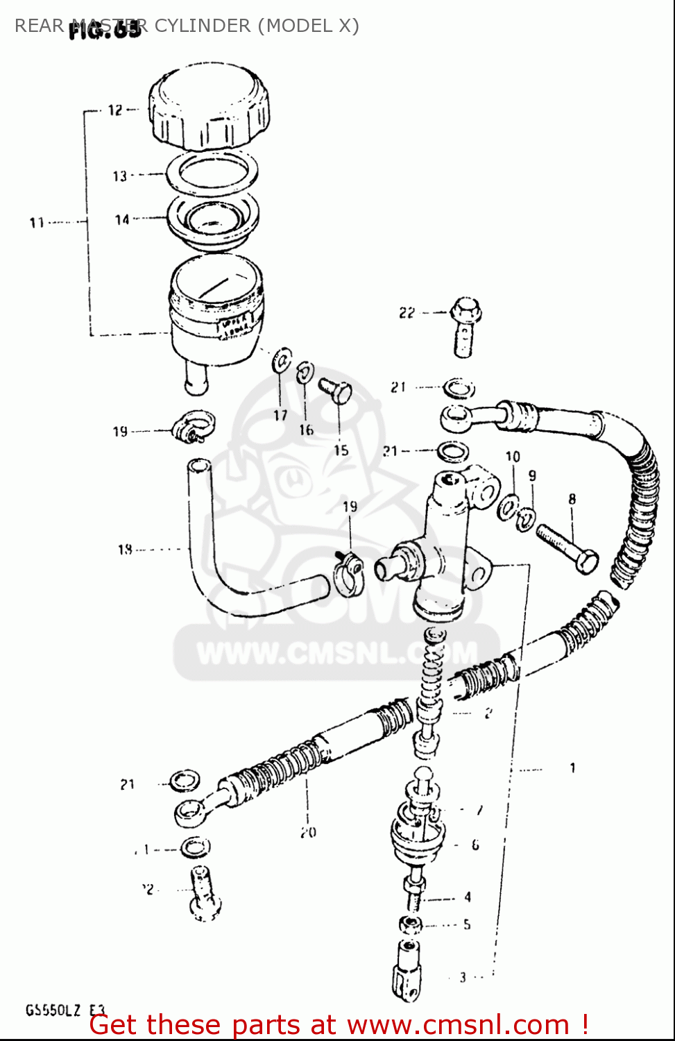 REAR MASTER CYLINDER (MODEL X) GS550L 1981 (X) USA (E03)