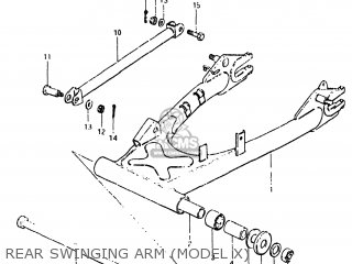 REAR SWINGING ARM (MODEL X) - GS550L 1981 (X) USA (E03)