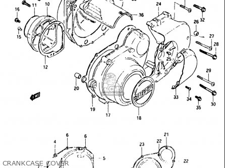 CRANKCASE COVER - GS550L 1981 (X) USA (E03)