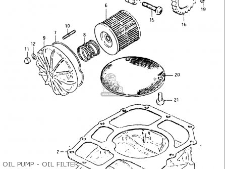 OIL PUMP - OIL FILTER - GS550L 1981 (X) USA (E03)