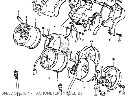 SPEEDOMETER - TACHOMETER (MODEL Z) - GS550L 1981 (X) USA (E03)