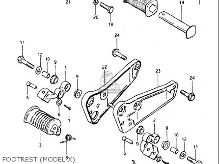 FOOTREST (MODEL X) - GS550L 1981 (X) USA (E03)