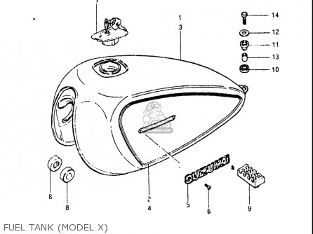 FUEL TANK (MODEL X) - GS550L 1981 (X) USA (E03)