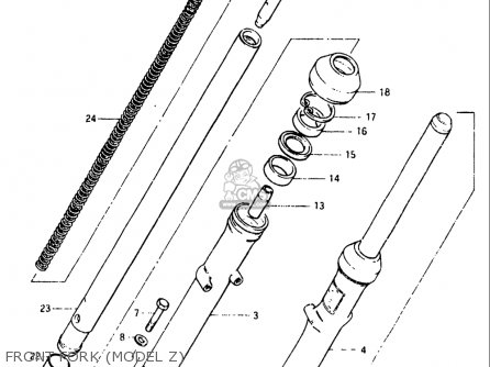 FRONT FORK (MODEL Z) - GS550L 1981 (X) USA (E03)