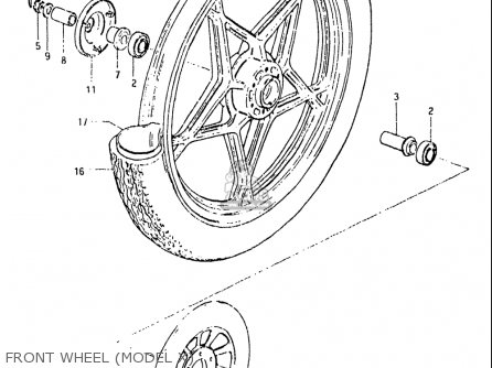 FRONT WHEEL (MODEL X) - GS550L 1981 (X) USA (E03)