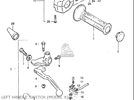 LEFT HANDLE SWITCH (MODEL X) - GS550L 1981 (X) USA (E03)
