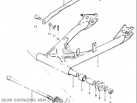 REAR SWINGING ARM (MODEL Z) - GS550L 1981 (X) USA (E03)