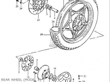 REAR WHEEL (MODEL X) - GS550L 1981 (X) USA (E03)