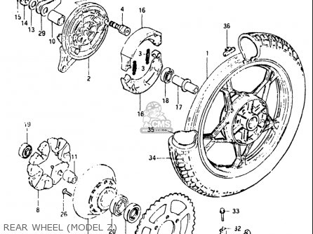 REAR WHEEL (MODEL Z) - GS550L 1981 (X) USA (E03)