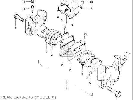REAR CARIPERS (MODEL X) - GS550L 1981 (X) USA (E03)