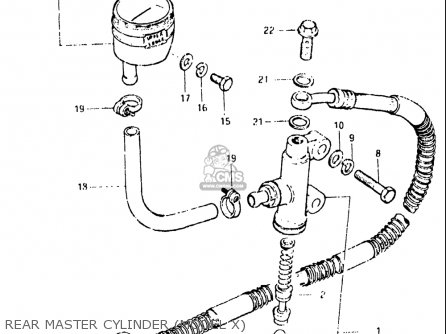 REAR MASTER CYLINDER (MODEL X) - GS550L 1981 (X) USA (E03)
