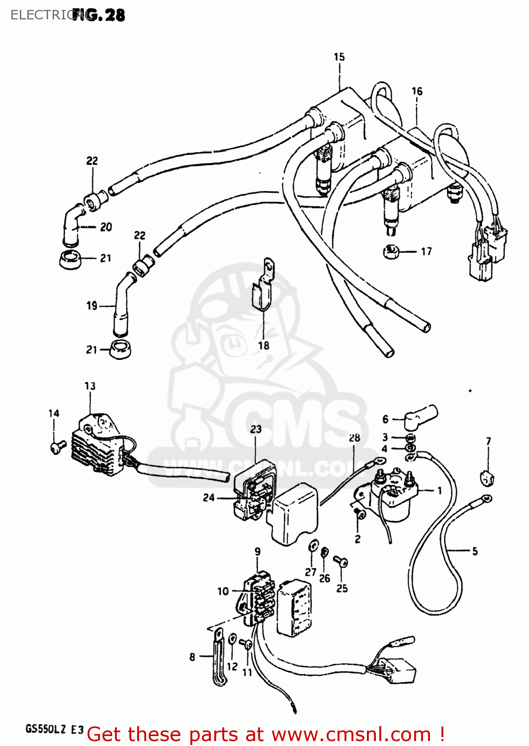 Suzuki GS550L 1982 (Z) USA (E03) ELECTRICAL - buy original ELECTRICAL spares online