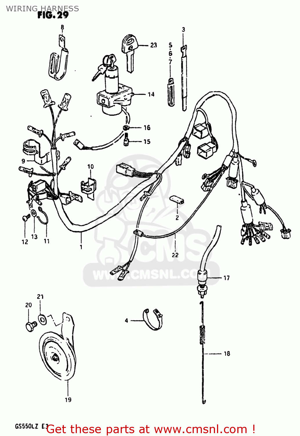 Suzuki GS550L 1982 (Z) USA (E03) WIRING HARNESS - buy original WIRING HARNESS spares online