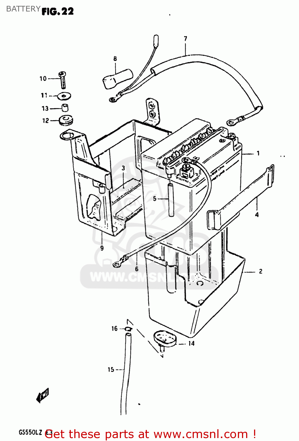 BATTERY GS550L 1982 (Z) USA (E03)