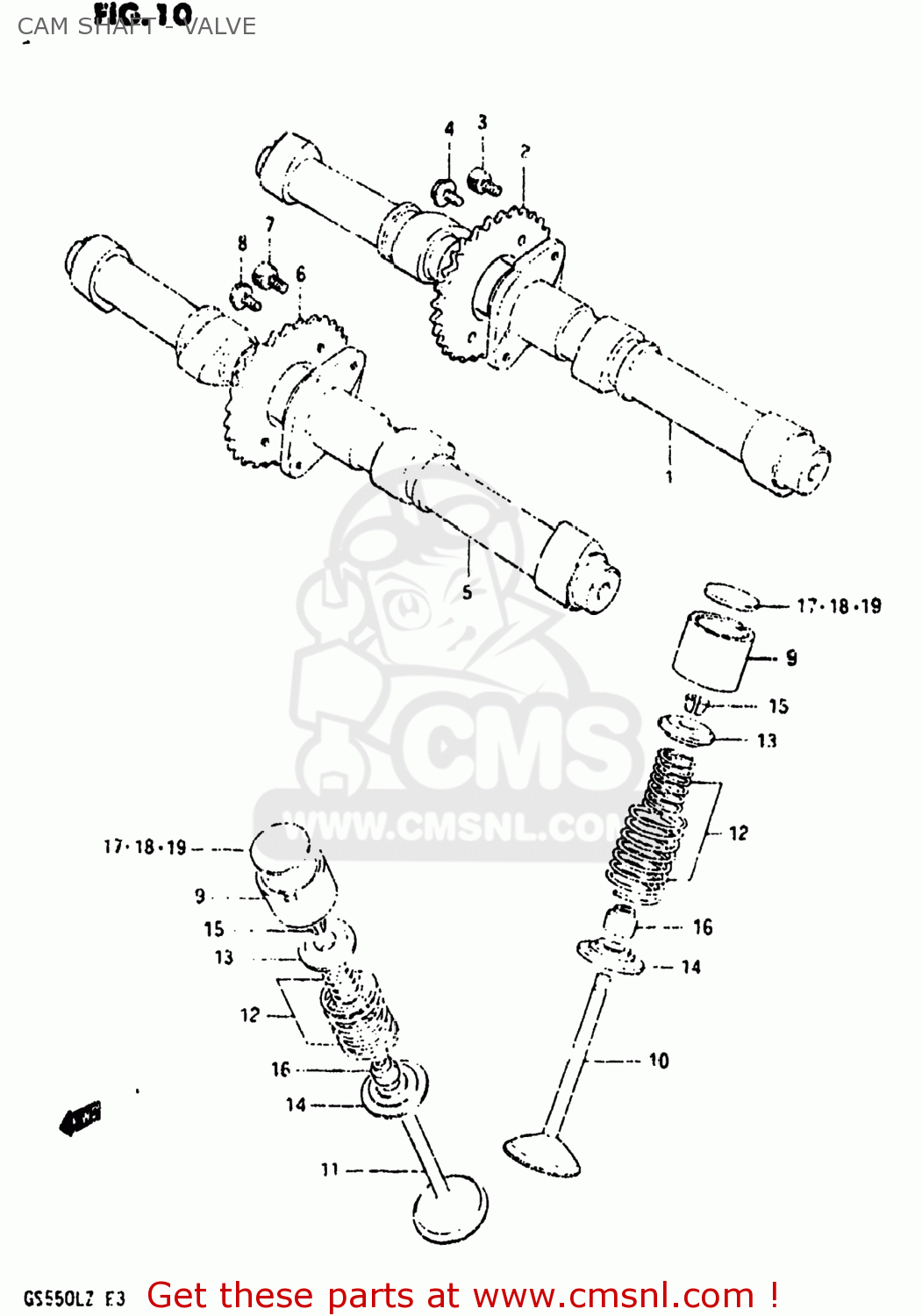 CAM SHAFT - VALVE GS550L 1982 (Z) USA (E03)