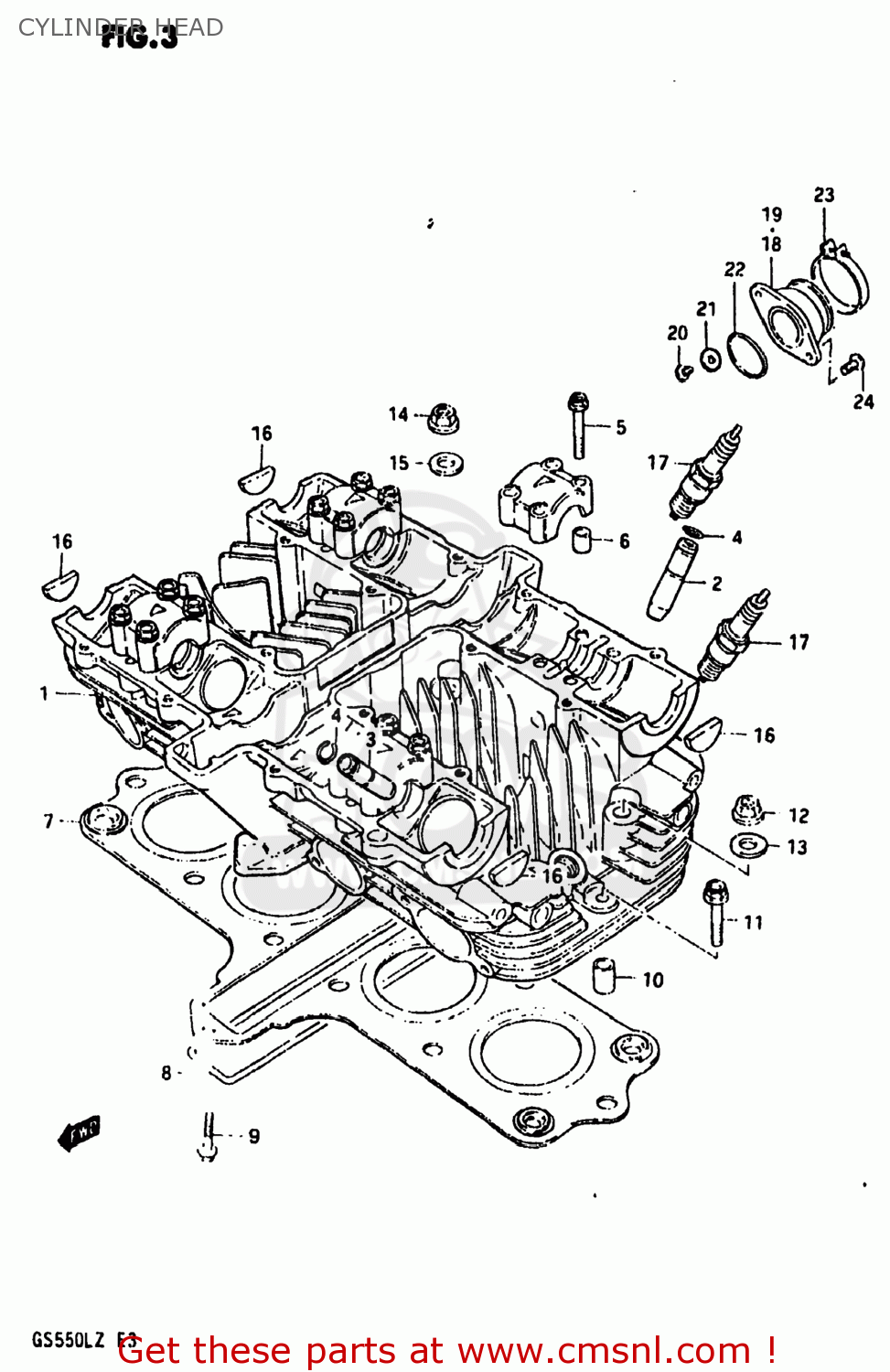 CYLINDER HEAD GS550L 1982 (Z) USA (E03)