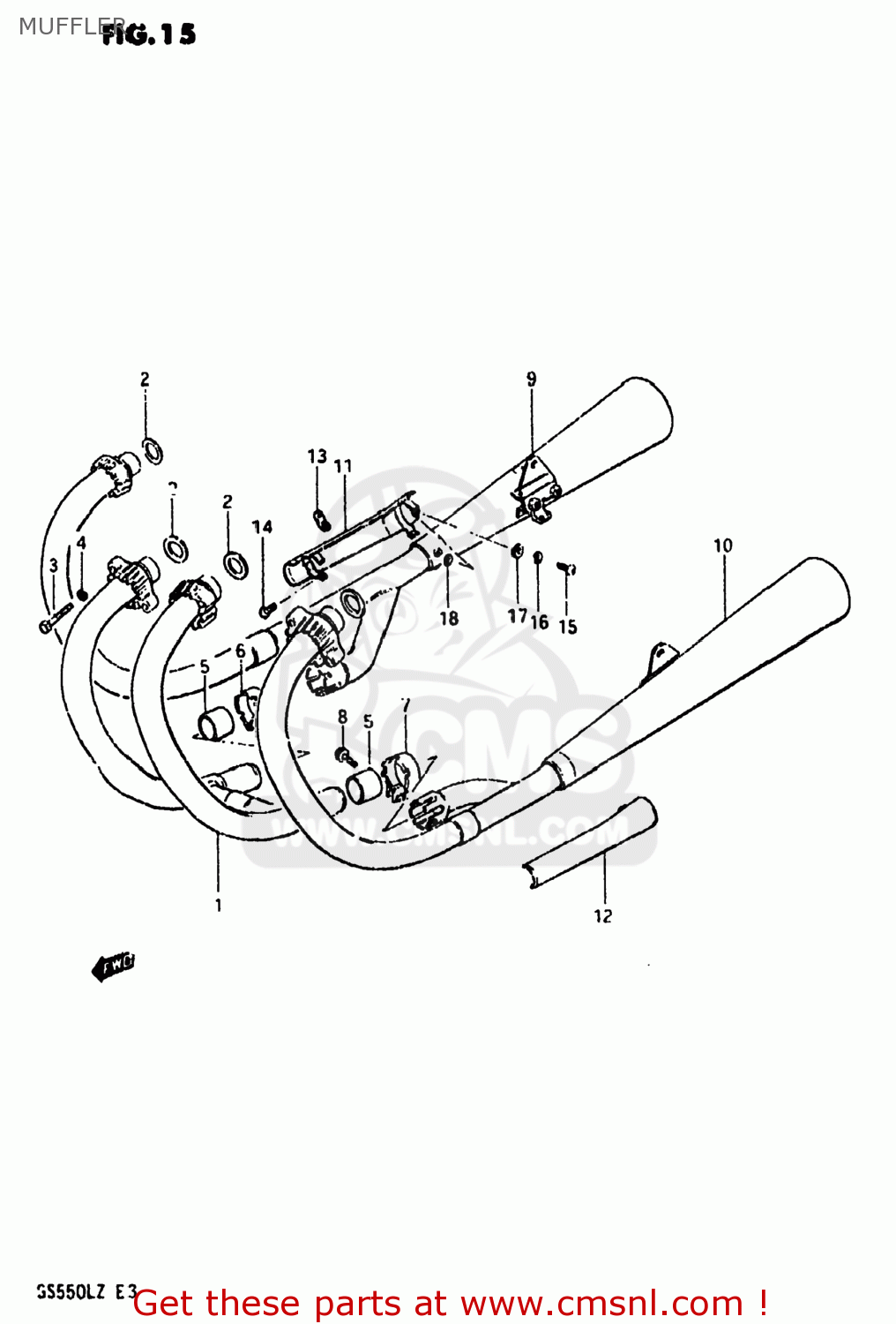 MUFFLER GS550L 1982 (Z) USA (E03)